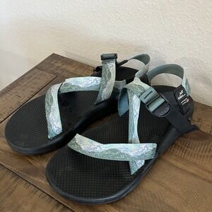 Chacos Z cloud Sandals Men's 13 Blue Green Hiking Strappy EUC Pristine